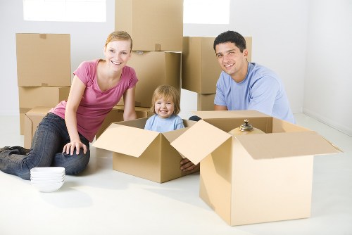 Securely packed items inside a moving van