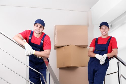 Movers handling a Camden flat move with narrow stair access