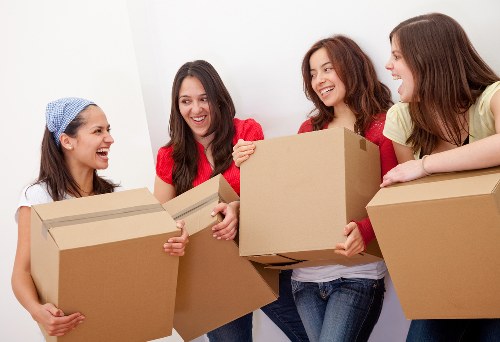Furniture and household items being prepared for transport
