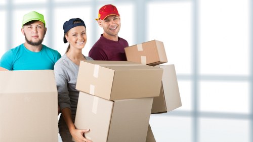 Furniture and boxes prepared for a flat move in Camden